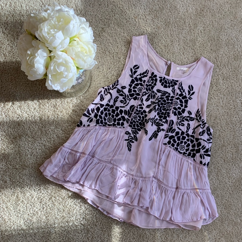 Anthropologie Purple Chiffon Blouse